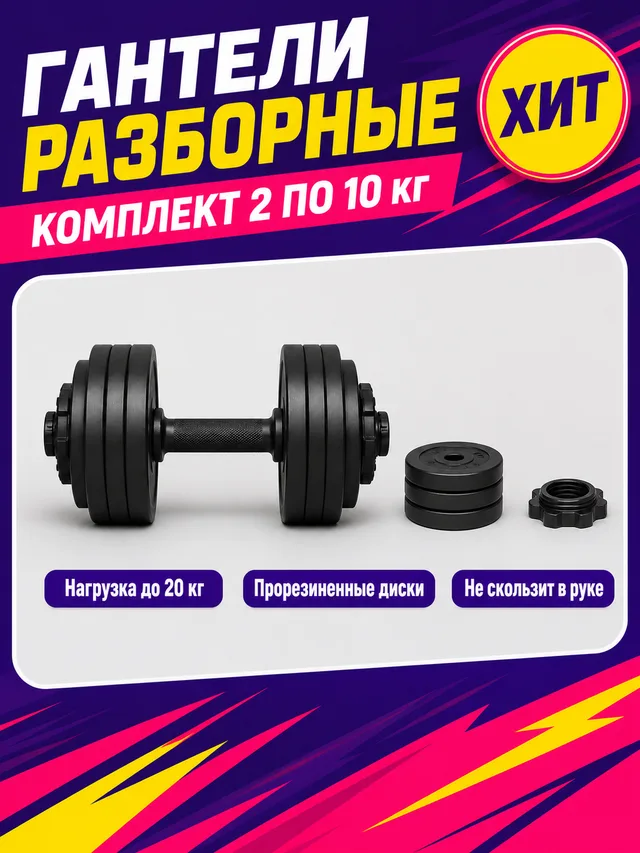 Гантели: яркая карточка комплекта